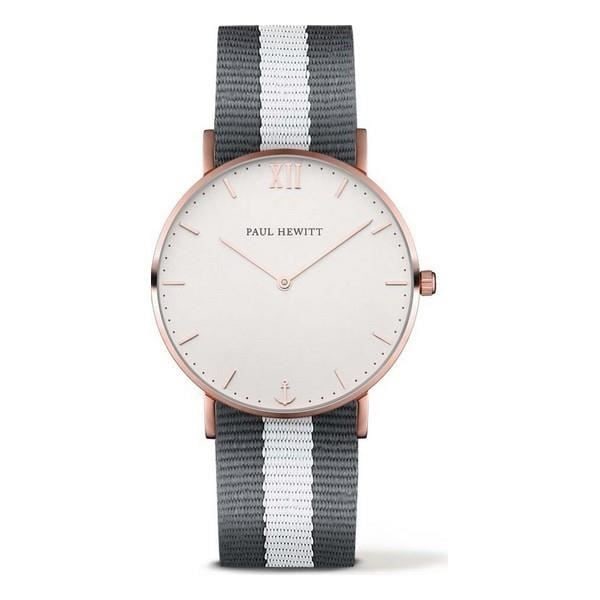 Klocka - Paul Hewitt - PH-SA-R-ST-W-GRW-20 - Kvarts - Ø 39 mm - Vit Nylon Vit, grå, rosa