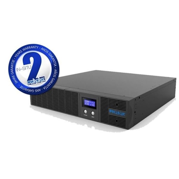 Sai Rack 2160va 1400w Protekt Phasak Ph7521 Ren sinusvåg, speciellt för känsliga enheter, servrar etc. Grå