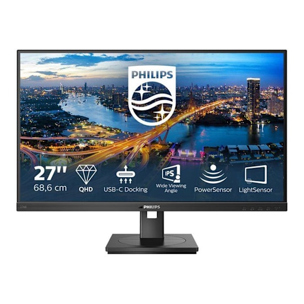 PHILIPS Q 27' IPS 75Hz 4ms Adaptive Sync-skærm med USB-C docking og højttalere - 3 års garanti