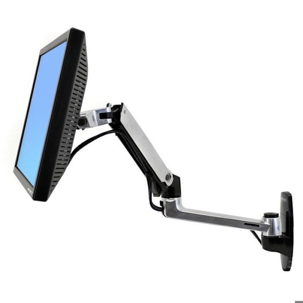 Skærmstøtte - Ergotron - LX vægmonteret LCD-arm - Poleret aluminium - Højdejusterbar 330 mm - Sort