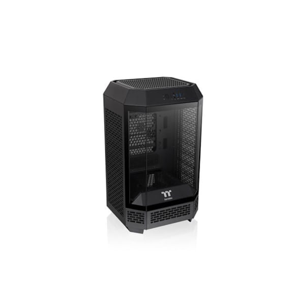 Boîtier Mini Tour - THERMALTAKE - Tower 250 - Sort - Panele i hærdet glas - Effektiv køling Sort, Hvid