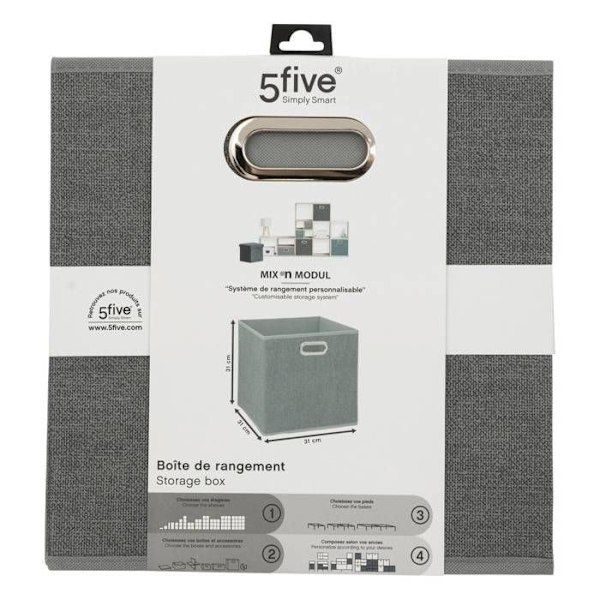 Opbevaringsboks/skuffe til stofmøbler 31x31 cm - Grå meleret Ljusgrått