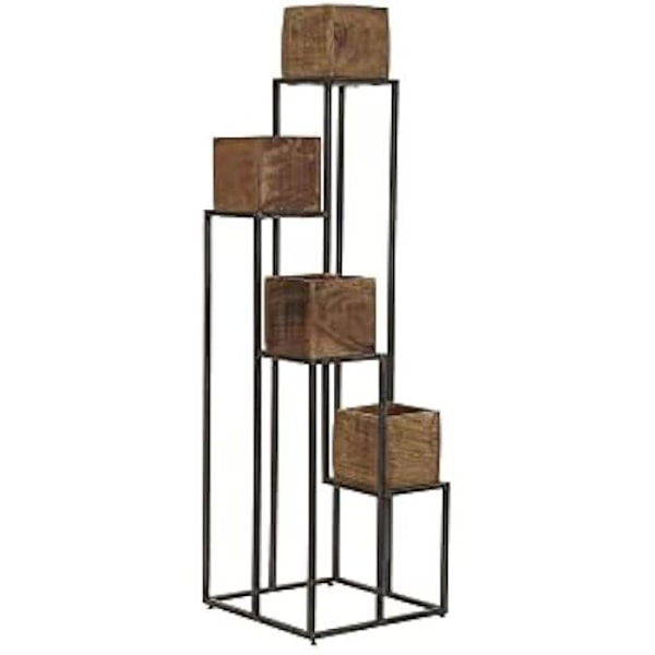 Planteringskärl - DKD Heminredning - Standard - Flerfärgad - Metall och trä - 40 x 40 x 140 cm Flerfärgad