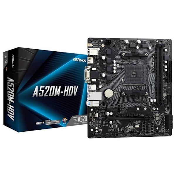 ASROCK A520M-HDV moderkort - Micro ATX - Sockel AM4 - DDR4 SDRAM - M.2 uttag