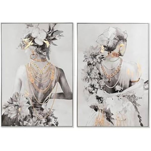Tableau - HOME ESPRIT - Multifarvet - 120 cm - 2 enheder - Vægdekoration mångfärgad