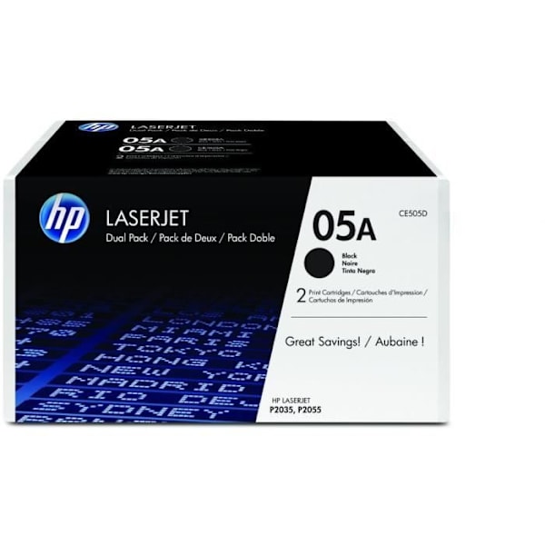 2-pack originale HP 05A sorte tonerpatroner til Laserjet P2035/P2055
