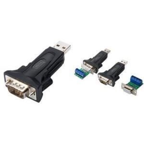 USB 2.0 adapter - DIGITUS - RS485 - 3 Mbps - USB-A - 9-benet Sub-D - Sort
