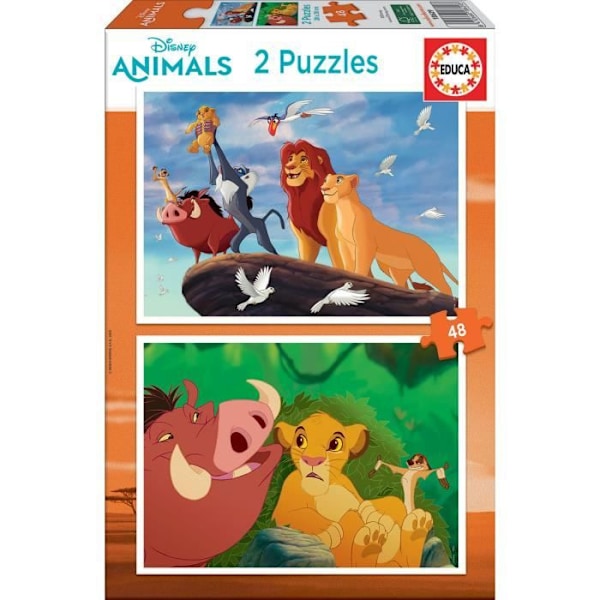 Puzzle børn - EDUCA - Løvernes Konge - 2x48 brikker - Tegnefilm og tegneserier
