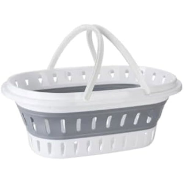 Vikbar tvättkorg - Badrumslösningar - 60 x 40 x 27 cm - Flerfärgad - Tillbehör till tvättstuga mångfärgad