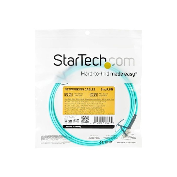 OM4 fiber optic kabel - STARTECH.COM - 3 m - Duplex multimode - 100 Gb - Aqua
