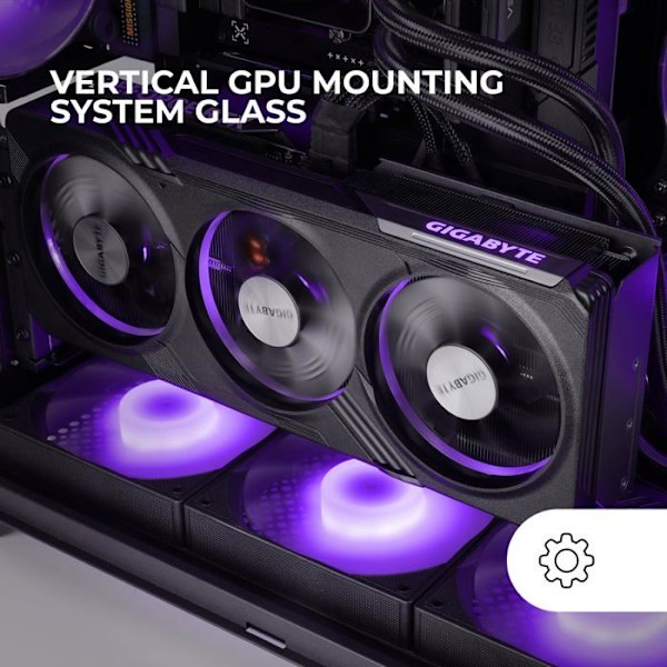 MARS GAMING MC-3GFPRO, Gamingchassi ATX, Trippla Silverat, 2X ARGB-fläktar 120mm, Vertikalmontering av grafikkort.