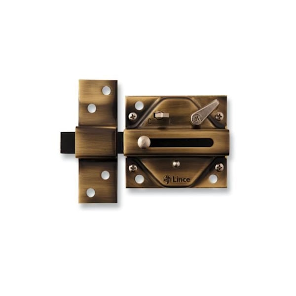 GENERISK - Traditionellt lås 2930 Engelsk bronsfinish 92930bi Lince - LINCE Engelsk brons