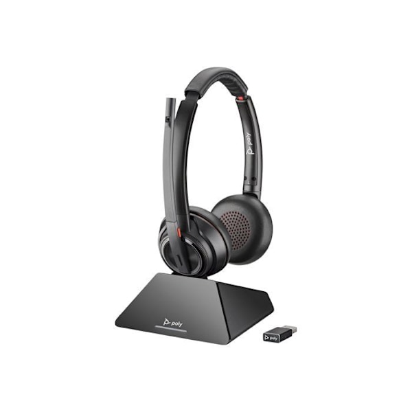Mikrohörlurar - HP - Poly Savi 8220 - DECT/Bluetooth - trådlös - Aktiv brusreducering svart
