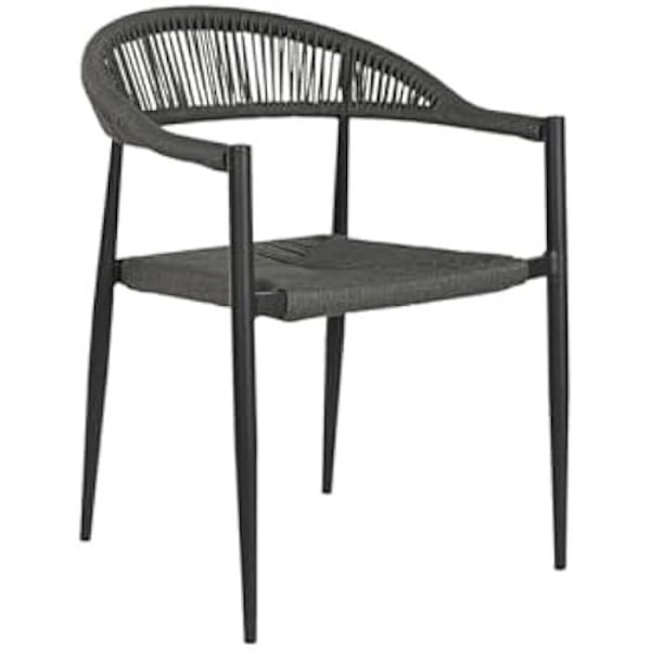 Havestol - HOME ESPRIT - Sort - Aluminium - Rattan - 60 x 56 x 78 cm Flerfärgad