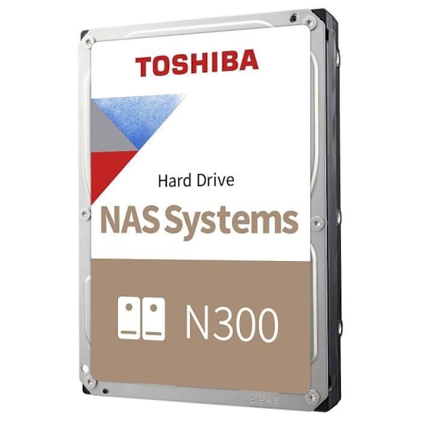 TOSHIBA Intern HDD 3,5" NAS N300 - Høj pålidelighed - 8 To - 7200 o/min - 512 Mo - 24/7 - CMR - RAID