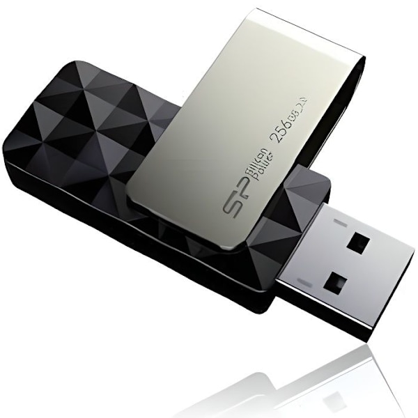 SILICON POWER USB 3.0-nøgle - B30 - 256 GB - Sort Sort, Sølv