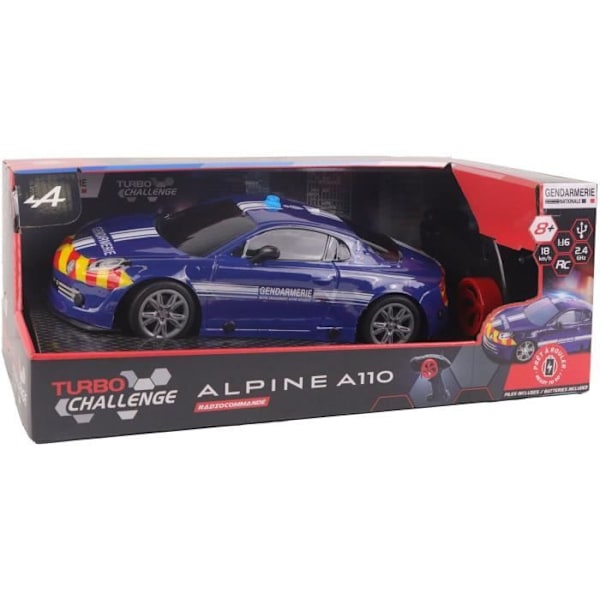 Radiostyrd bil - TURBO CHALLENGE - Alpine A110 Gendarmerie - Från 8 år Vit