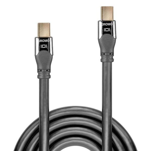 Mini DisplayPort-kabel - LINDY - 2m - UHD 4K - Guldplaterade kontakter - Trippelskärmning Grå