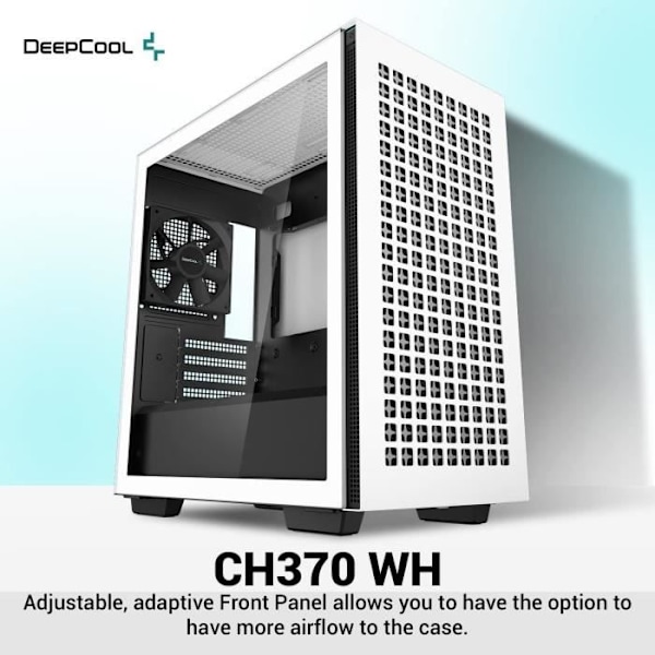 PC-kabinet uden strømforsyning - DEEPCOOL CH370 (Hvid) - Mini tower - Micro-ATX format