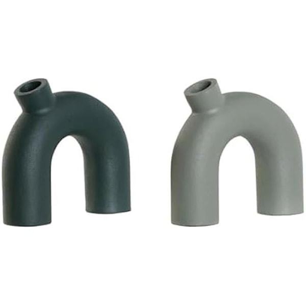 Dekorativa vaser - HOME ESPRIT - Flerfärgad - Aluminium - 19 x 5 x 17 cm - 2 enheter Flerfärgad