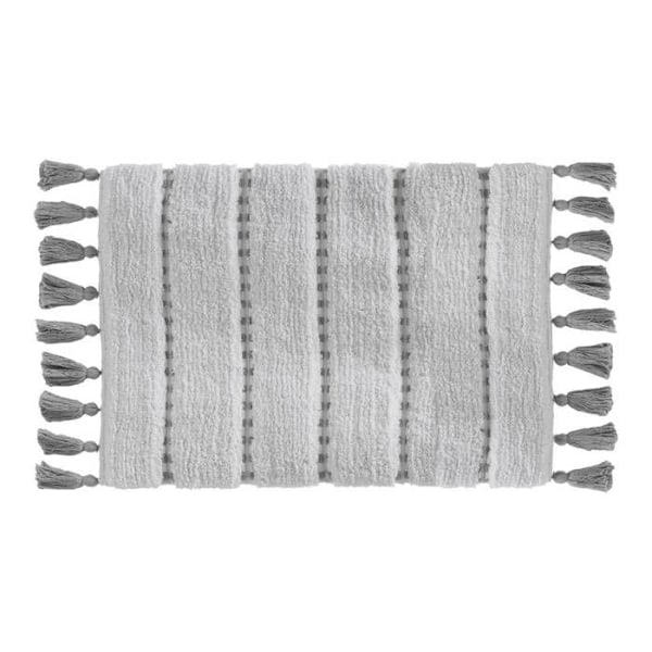 Pompon bomuldstæppe - 50x75 cm - Grå Grå