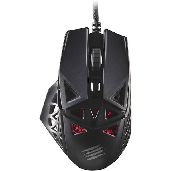 Madcatz M.O.J.O. M1 Ultra Light Gaming Mouse 70g - PMW3360 Sensor 12000 DPI & Frequency 1000Hz - DAKOTA Switch 2ms Svart röd