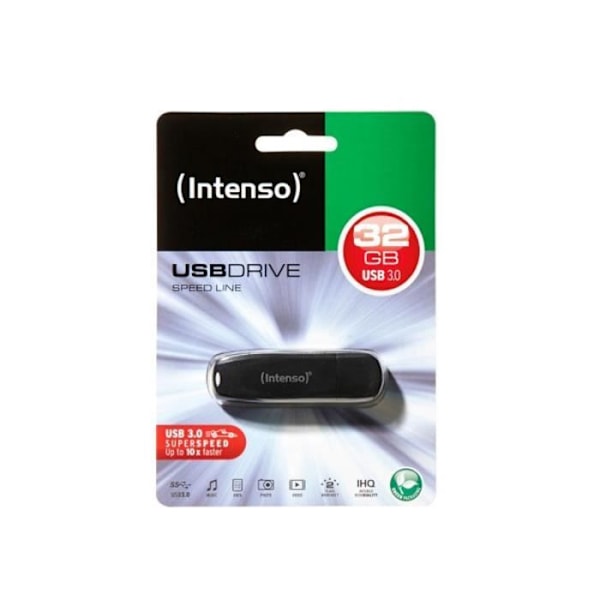 USB-avain - INTENSO - Speed Line 3.0 - 32 Gt - Musta