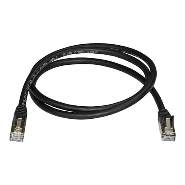 STARTECH Netværkskabel Cat6a STP skærmet uden krog - 1 m Sort - RJ45 Ethernet kabel modstandsdygtigt over for sammenfiltring - Patch kabel