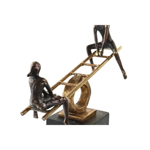 dekorativ figur sort guld metal harpiks mennesker moderne (27 x 9 x 27,5 cm)