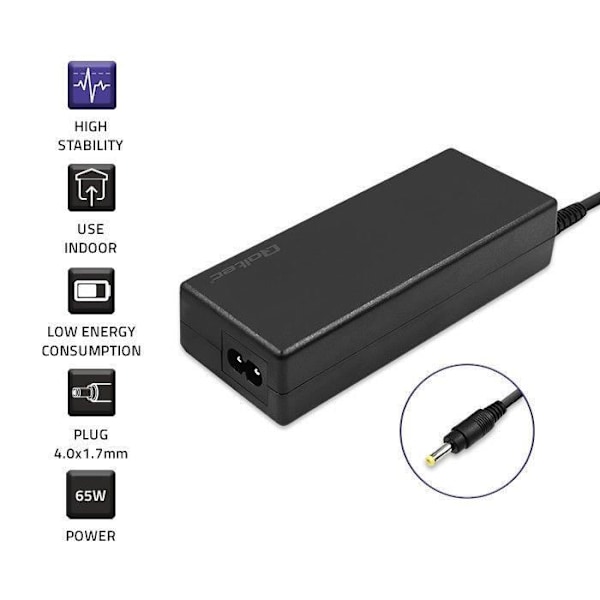 Qoltec Strømadapter til Huawei 65W, 19V, 3.42A, 4.0x1. - 5901878510385