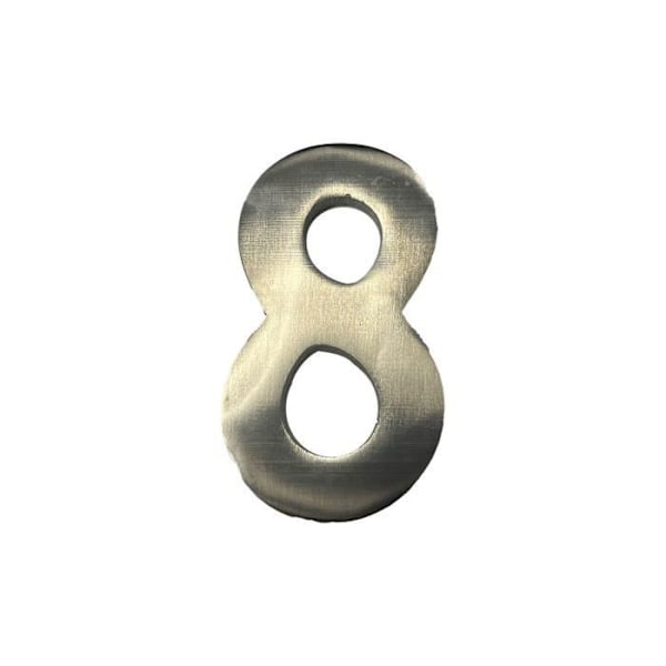Husnummer - GENERISK - 8 - Mat Nikkel - 10cm - Usynlig Montering