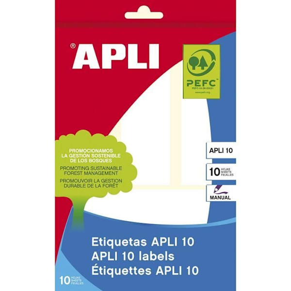 Apli 1648 10 Arkin Tarratulappuja 31 x 100 Valkoinen - 708153