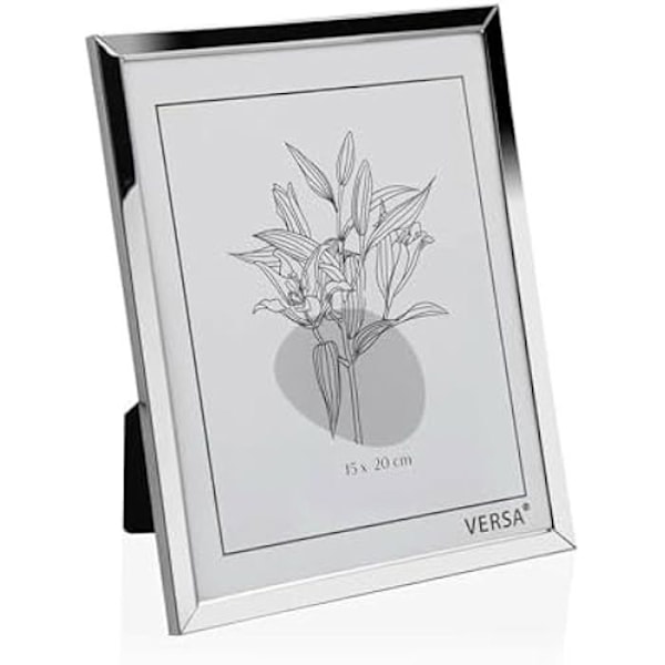 Valokuvakehys - VERSA - Minimalistinen - Hopea metalli - 17 x 2,5 x 22 cm - 1 kuva mångfärgad