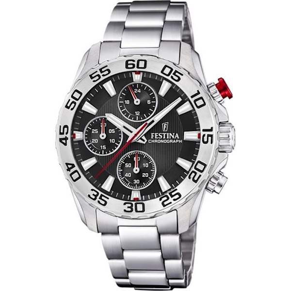 Festina - Kvinde chronograf - Sort urskive - Hele i rustfrit stål. - F20457/3