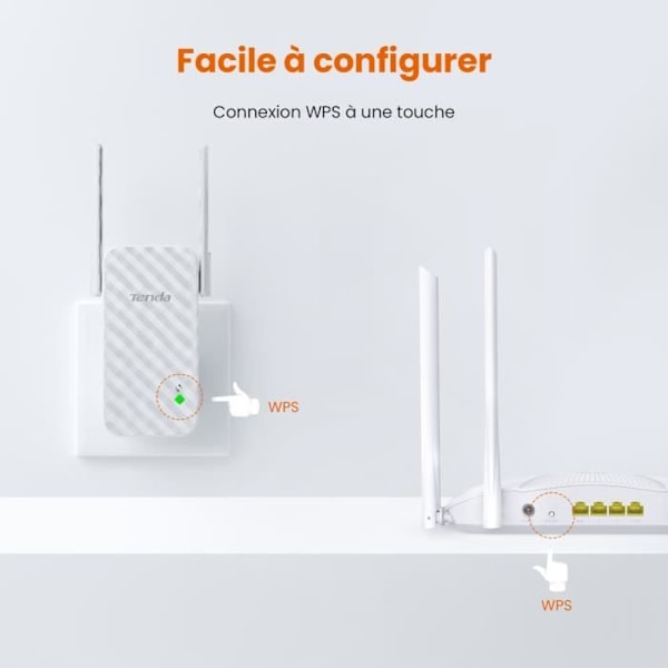TENDA 300 Mbps WIFI-toistin, helppo asennus, 200 ㎡ kattavuus, seinäkiinnitys, Wi-Fi-vahvistin. A9