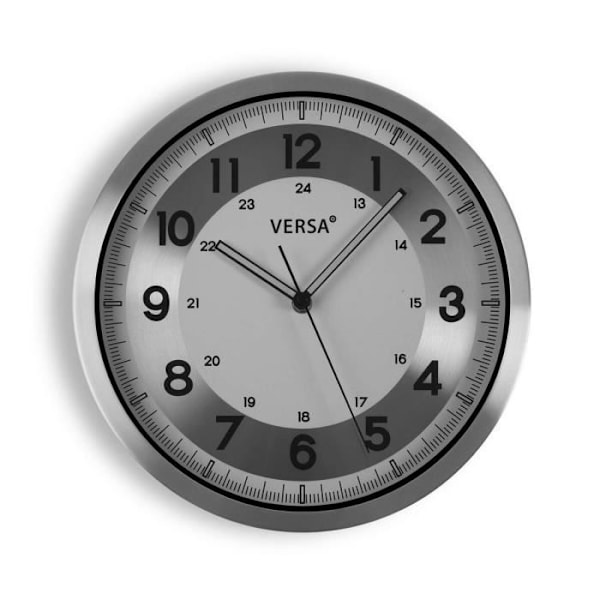 vægur versa sølv metal aluminium quartz 4,1 x 30,5 x 30,5 cm