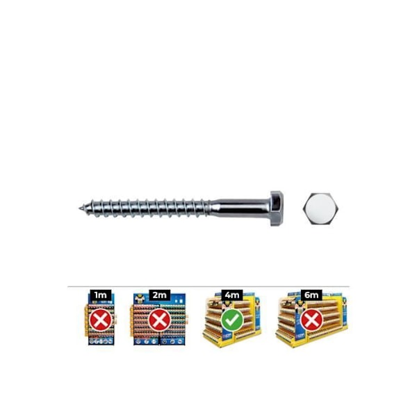GENERISK - Hexa Lag Bolts. Din 571 8x70 Zink Flad. Æske 250 Uni. Celo