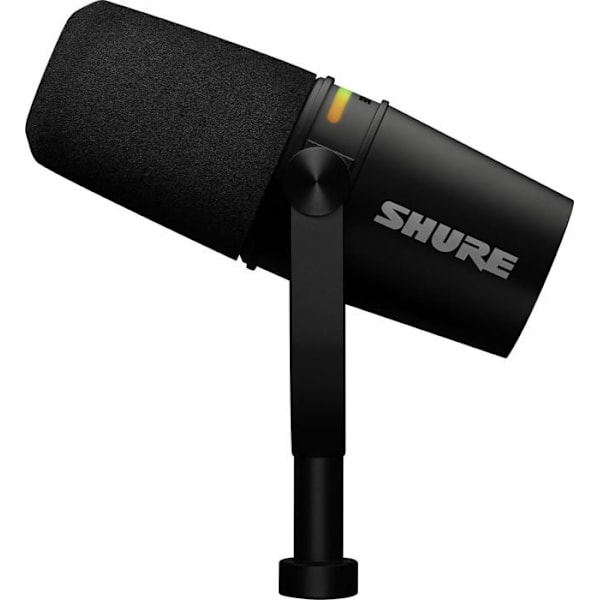 Mikrofon - SHURE - MV7+ - USB-C og XLR - Hybrid - Sort Svart
