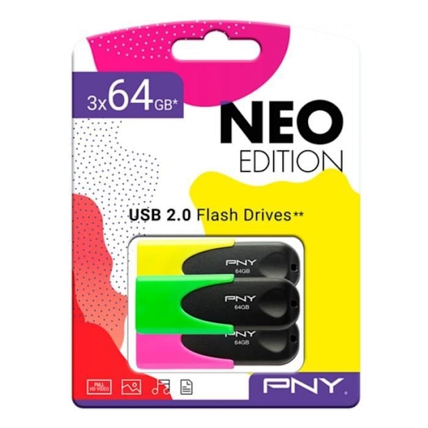 PNY USB-tikku 64 Gt (3 uds)