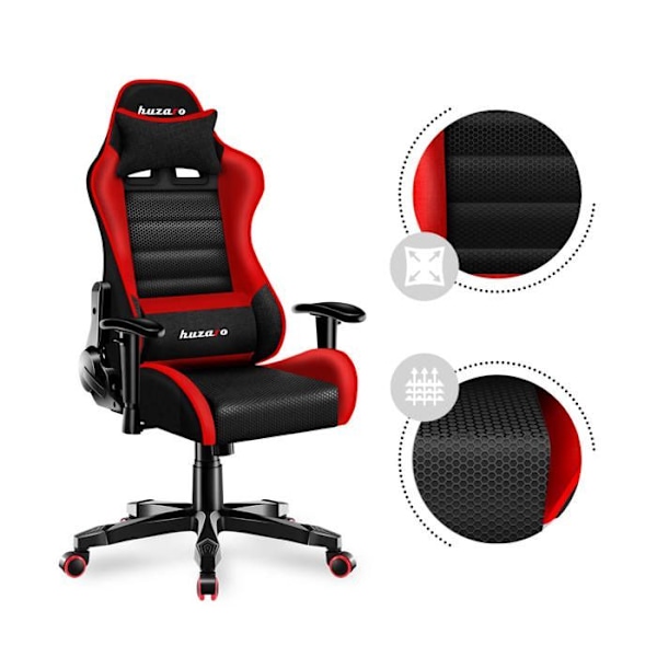 HUZARO Ranger 6.0 Rød mesh Gaming Stol Ergonomisk Justerbar Højde Svivel Lumbar Support Tiltbar sort, rød
