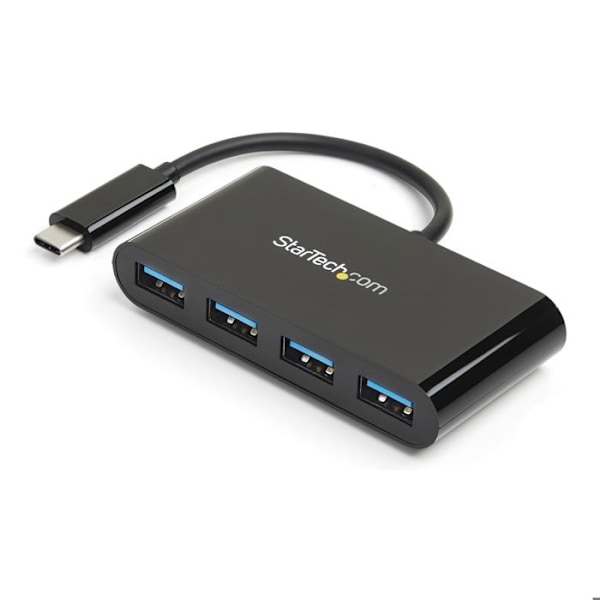 USB-C Hub - STARTECH.COM - 4 Porttia - Bussivirralla - USB 3.0 - Musta