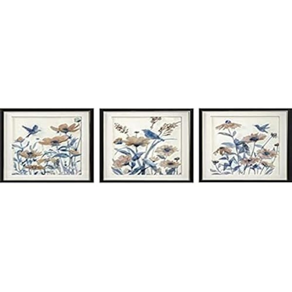 Målning - DKD Heminredning - Blommor - 50 x 60 cm - 3 stycken - Flerfärgad - Samtida mångfärgad