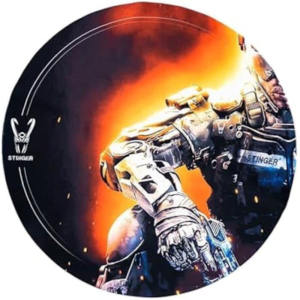 Woxter Stinger Floorpad Soldier - Land Gaming Pye, vandtæt gulvpude, vaskbar, 100 % mikrofiber, diameter 120 cm