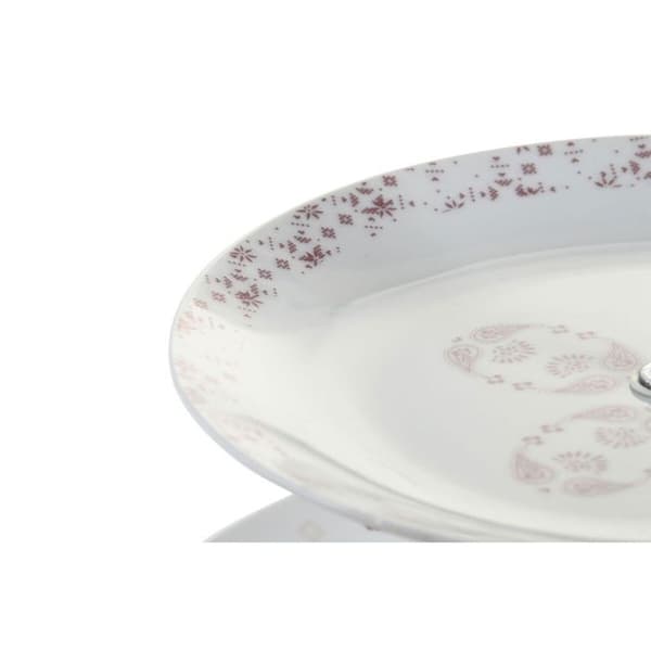 Fruktskål - DKD HOME DECOR - Porslin och metall - Metallrosa - Vit - Elegant rosé metall