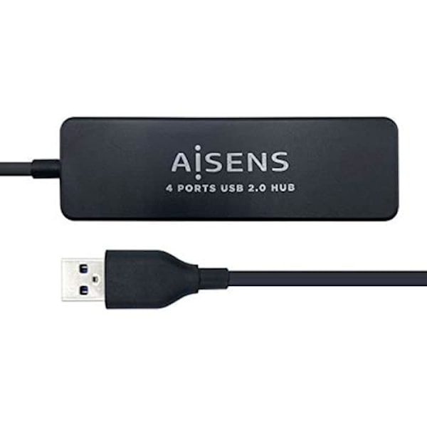 Aisens USB 2.0 Hub Type A/M-4xtype A/H Sort 30 cm