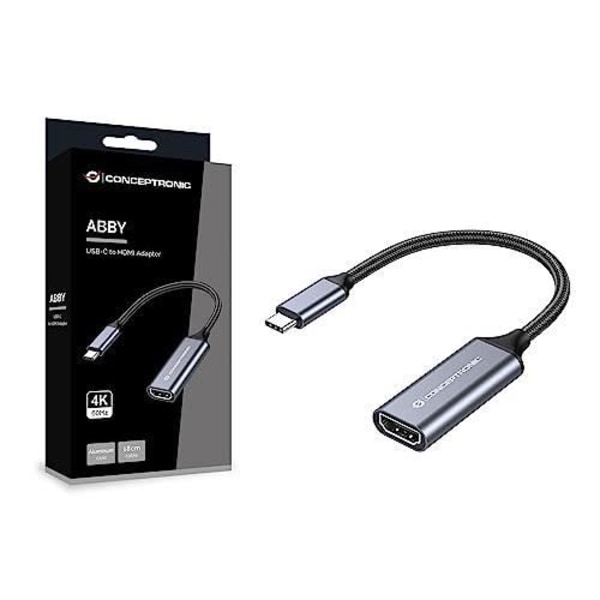 CONCEPTRONIC ABBY09G USB-C-HDMI-SOVITIN 4K60HZ Harmaa