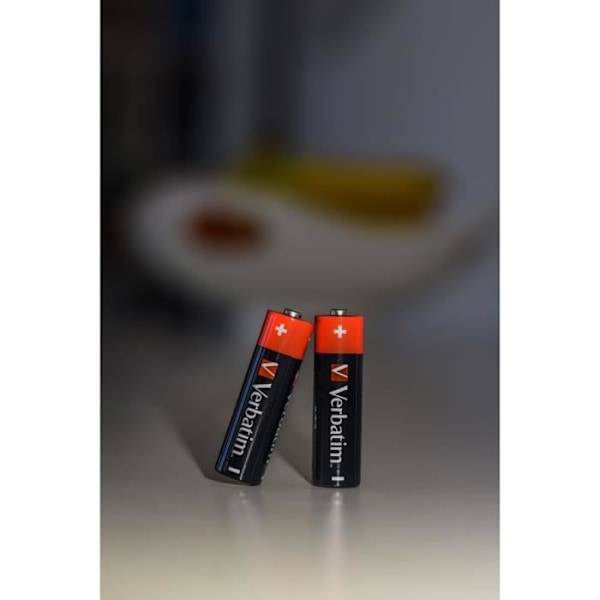 Verbatim AA alkaliske batterier, alkaliske, cylindriske, 1,5 V, 10 stk., AA, sorte, røde