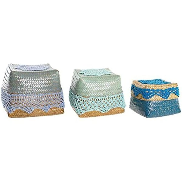 DKD Home Decor Korgset, Estándar blått och turkos