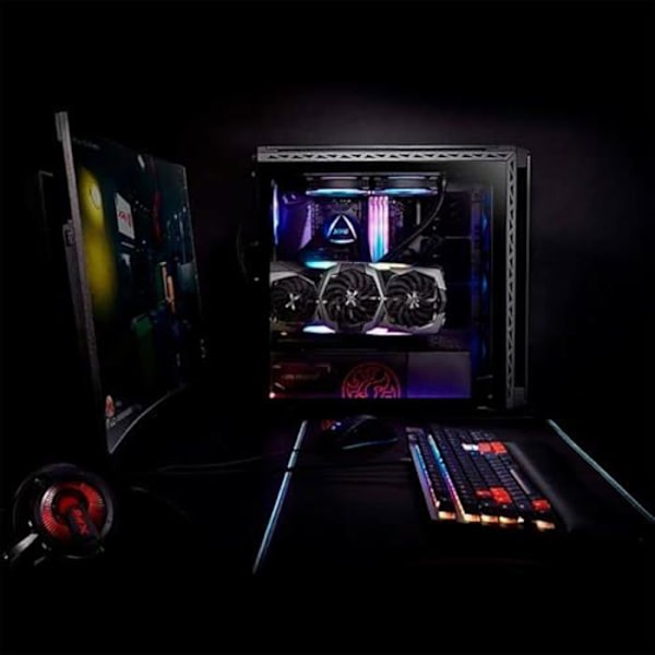 Spilleskab - XPG - BATTLECRUISER II - E-ATX - 4 ARGB fans - Sort hærdet glas