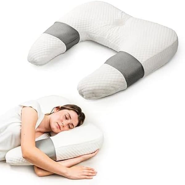 Tyyny - InnovaGoods - U - Viskoseelastinen - Ergonominen - Pestävä Vit grå